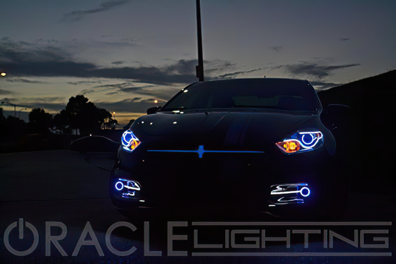 Dodge Dart Fog Light Halo Kit - ORACLE Lighting - Surface Mount LED Projector - Blue - `13-`16